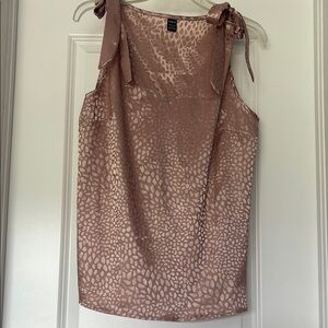 Blush Satin Sleeveless Top with Bow Straps